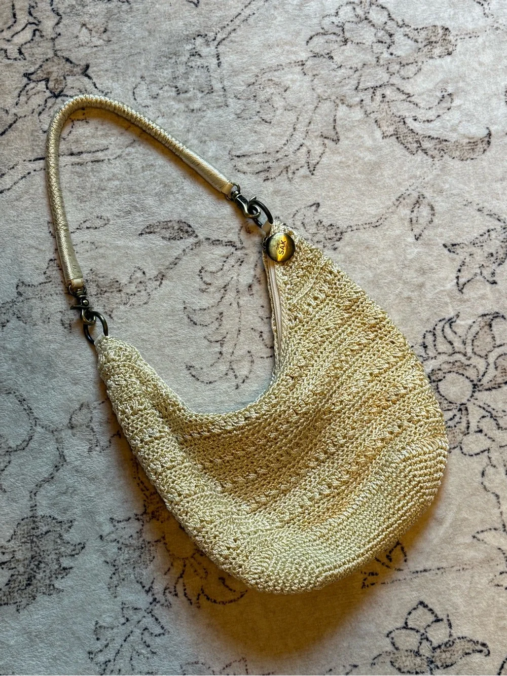 The Sak Woven Cream Hobo Shoulder Bag - Casual Chic Handbag